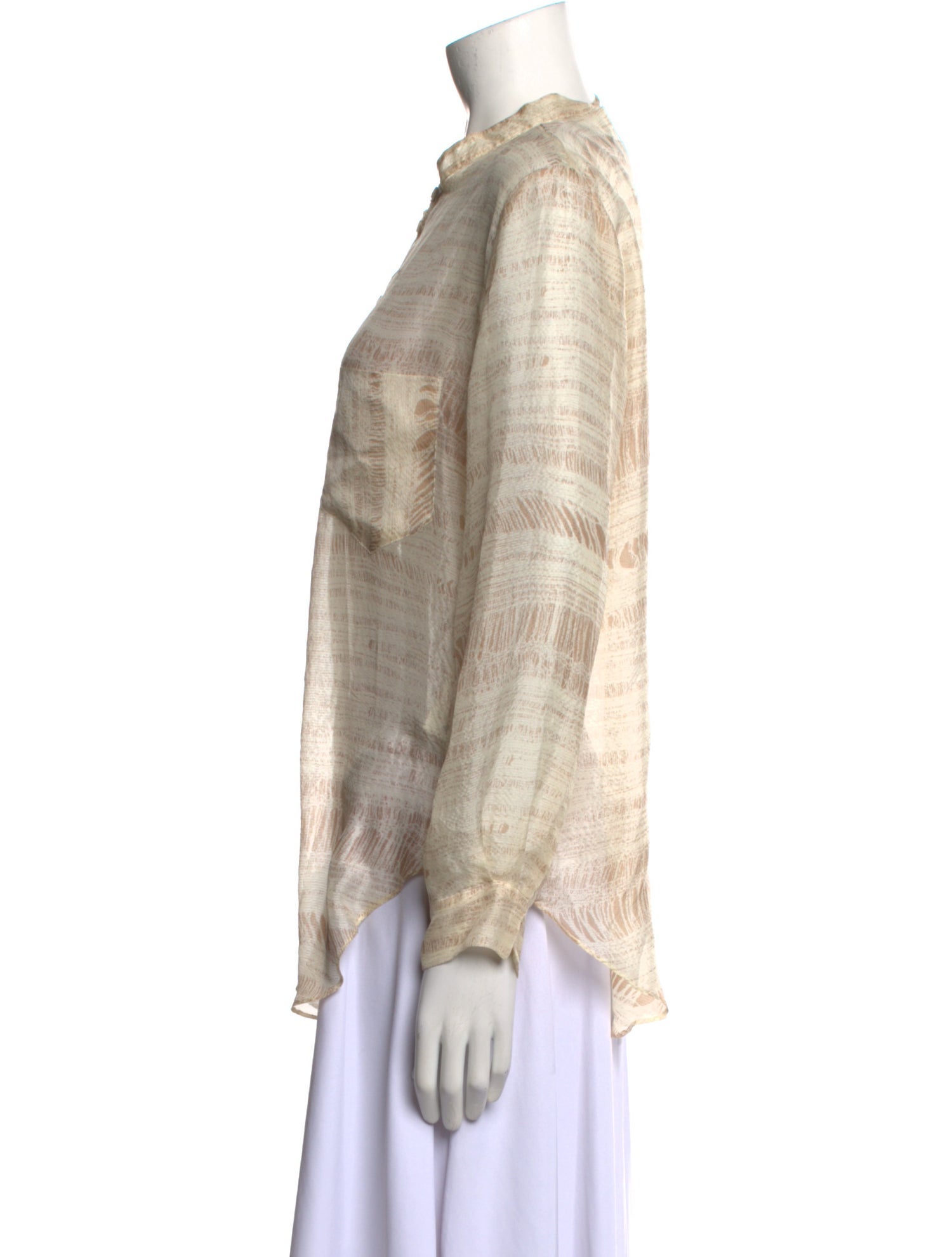 Raquel Allegra Silk Plaid Print Button-Up Top