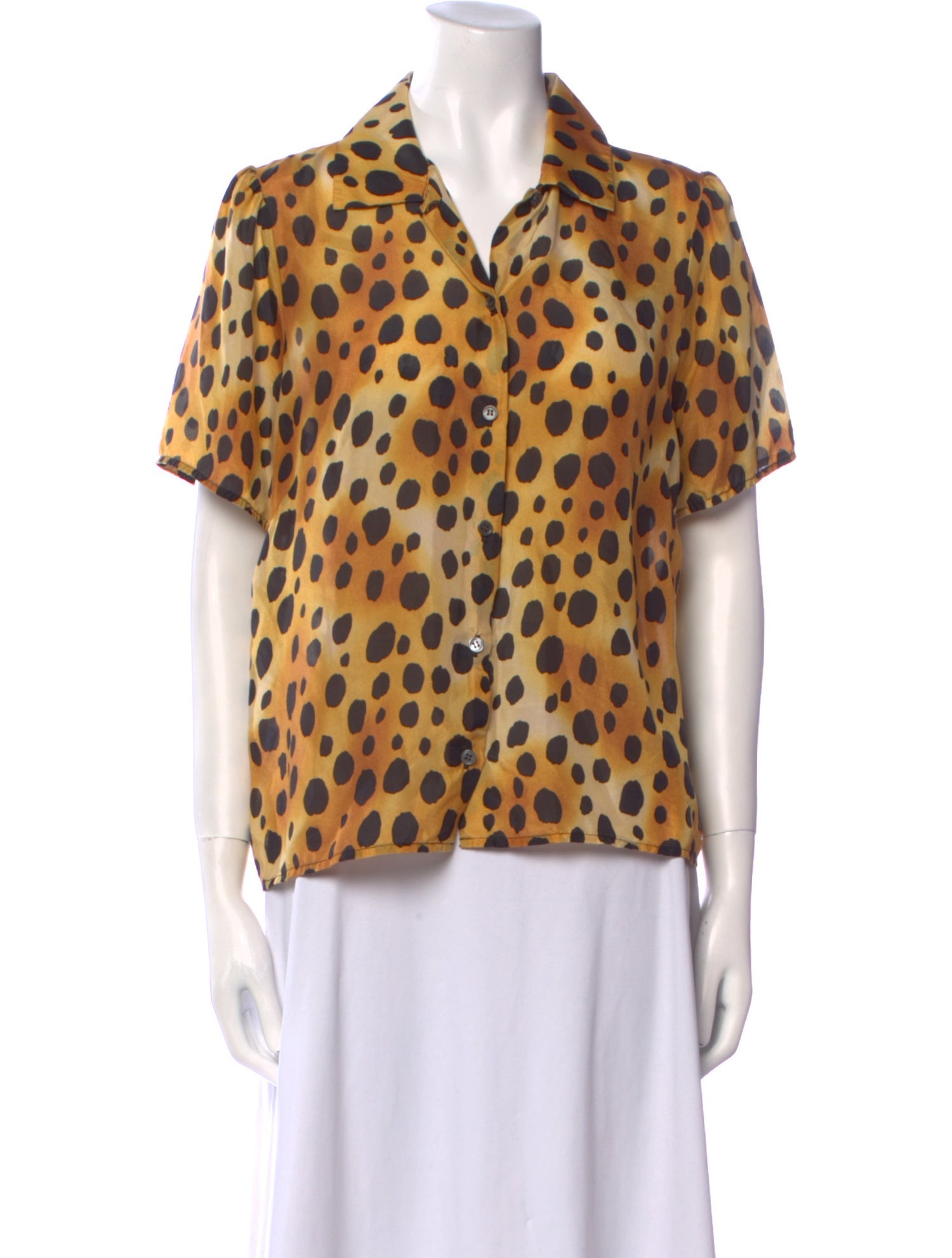 Raquel Allegra Silk Animal Print Blouse