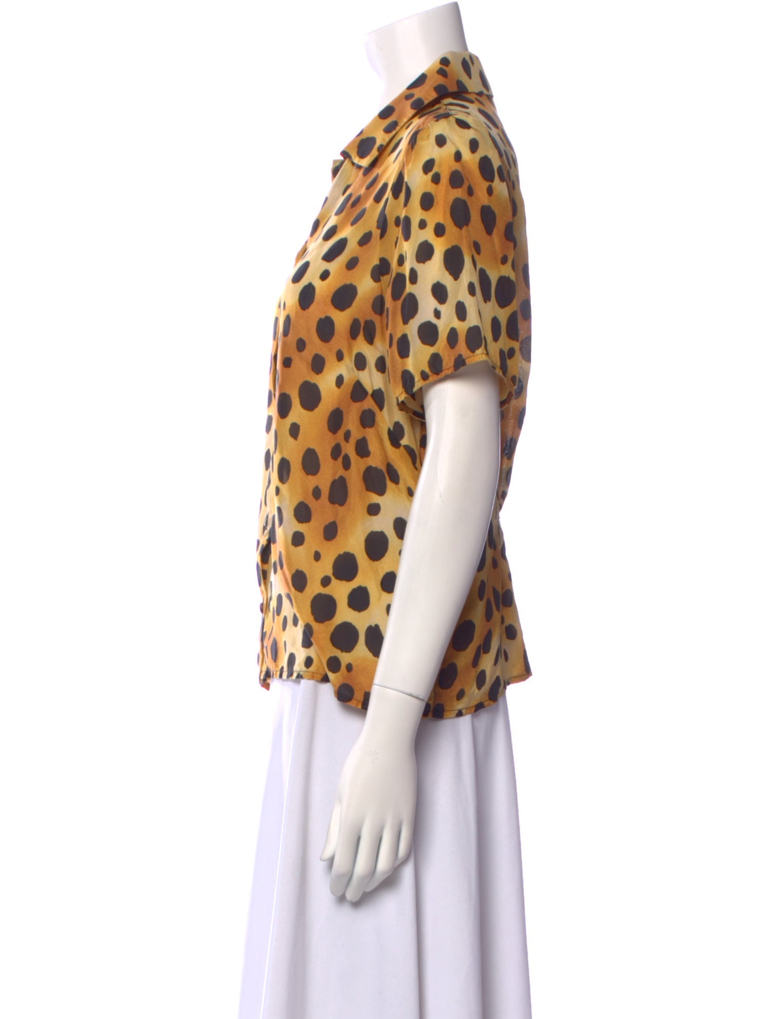 Raquel Allegra Silk Animal Print Blouse
