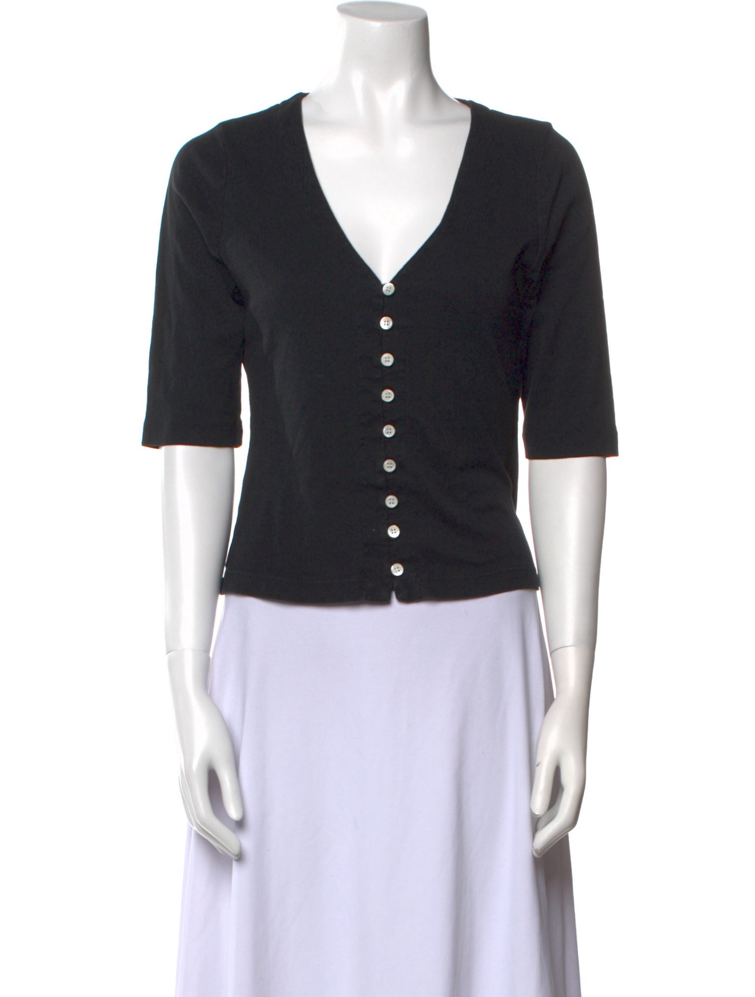 Raquel Allegra V-Neck Short Sleeve Crop Top