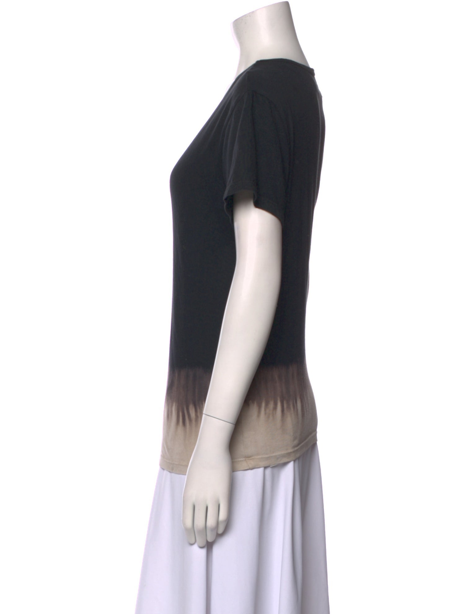 Raquel Allegra Tie-Dye Print V-Neck T-Shirt