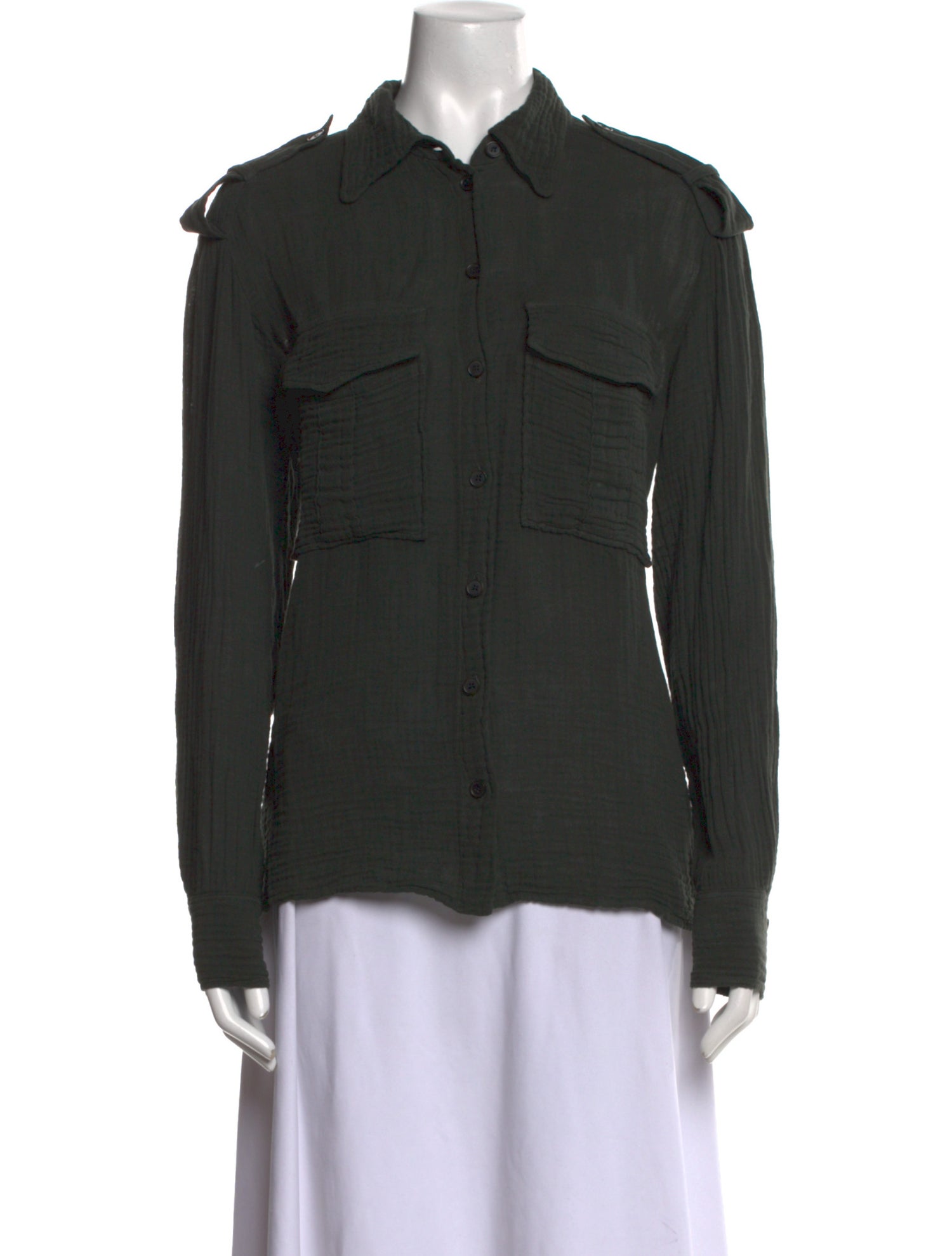 Raquel Allegra Long Sleeve Button-Up Top