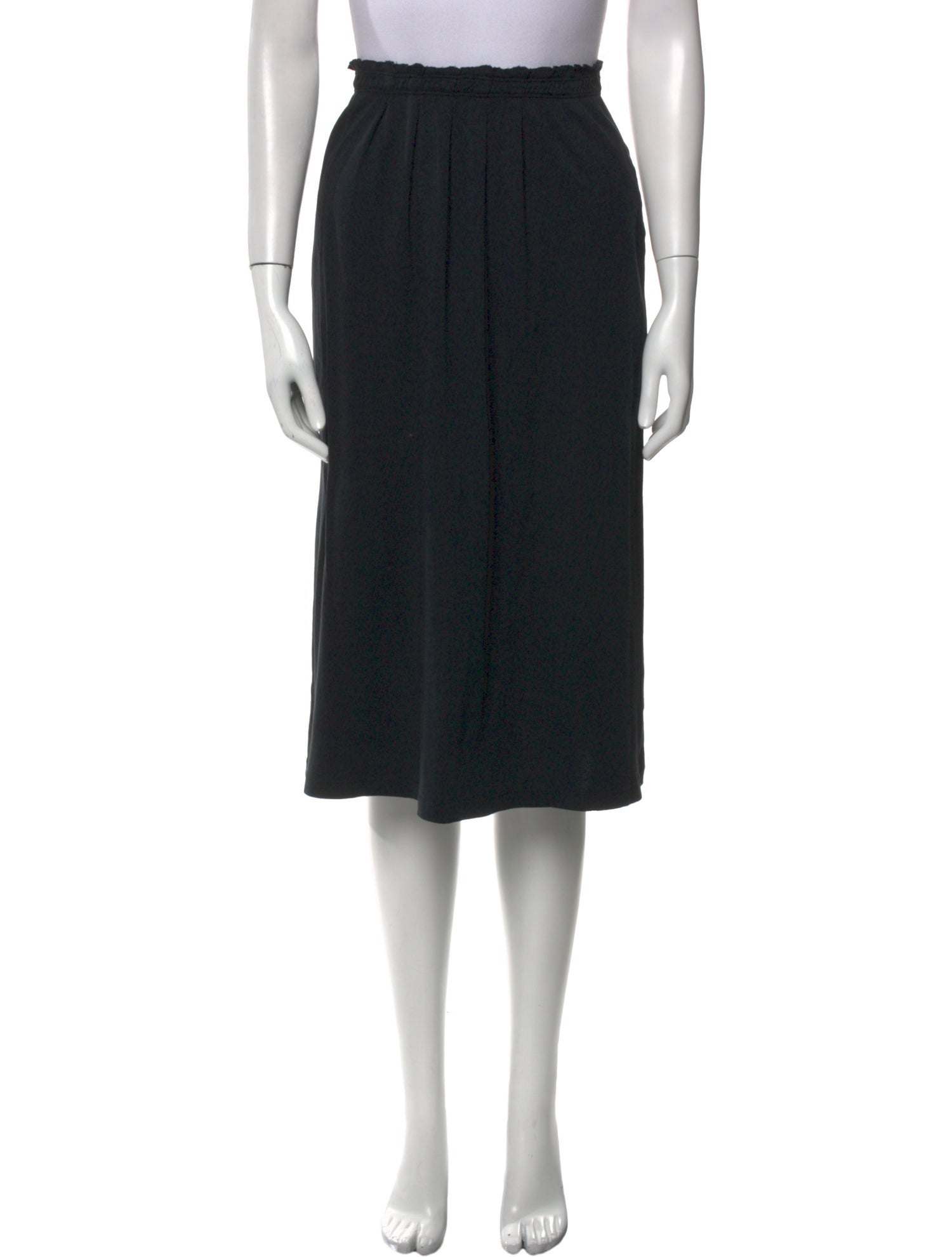 Raquel Allegra Raw-Edge Trim Knee-Length Skirt