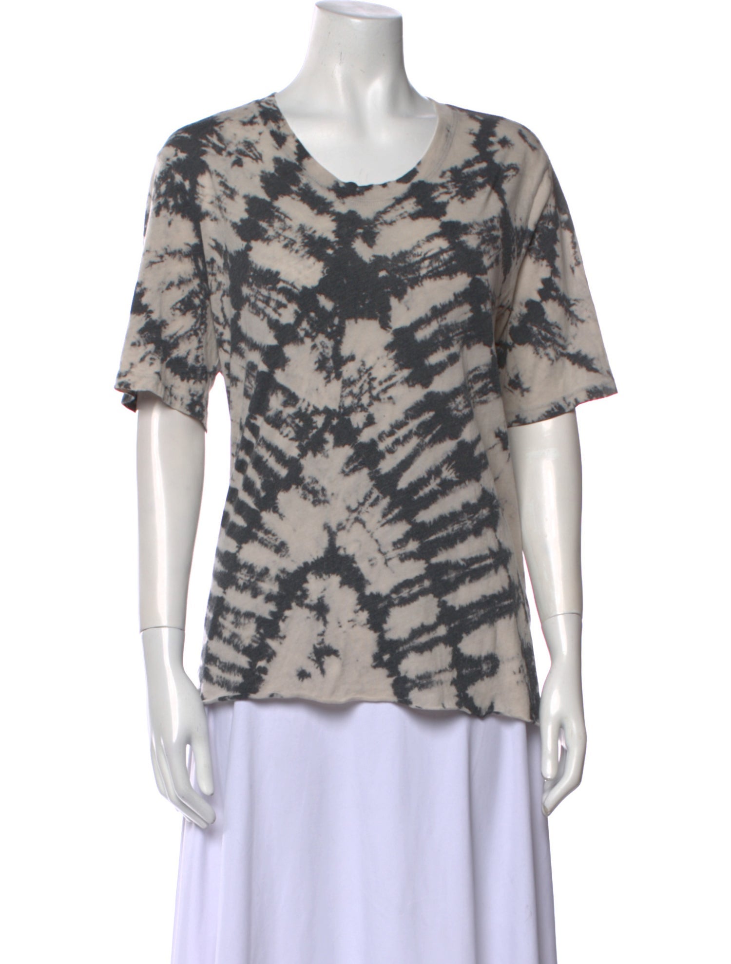 Raquel Allegra Tie-Dye Print Scoop Neck T-Shirt