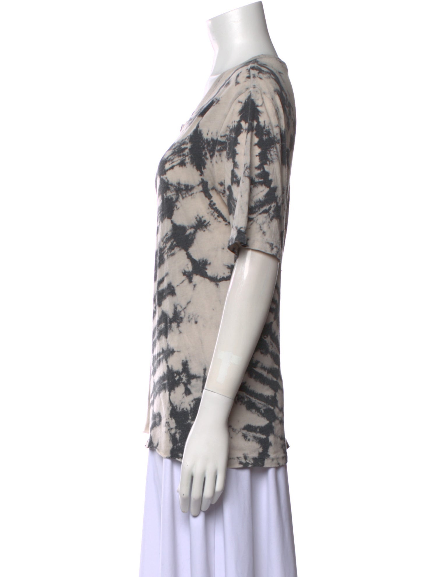 Raquel Allegra Tie-Dye Print Scoop Neck T-Shirt