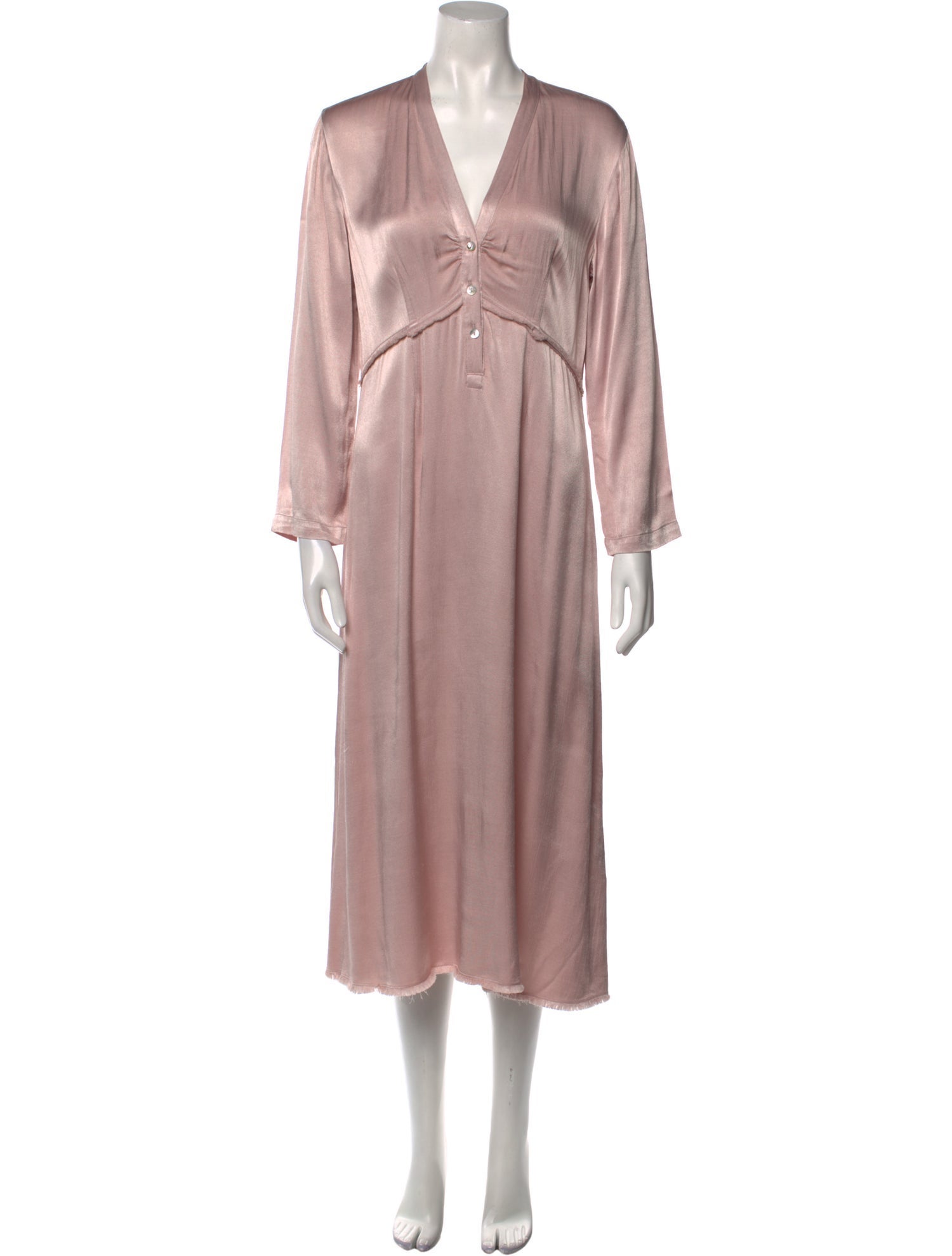 Raquel Allegra Plunge Neckline Long Dress
