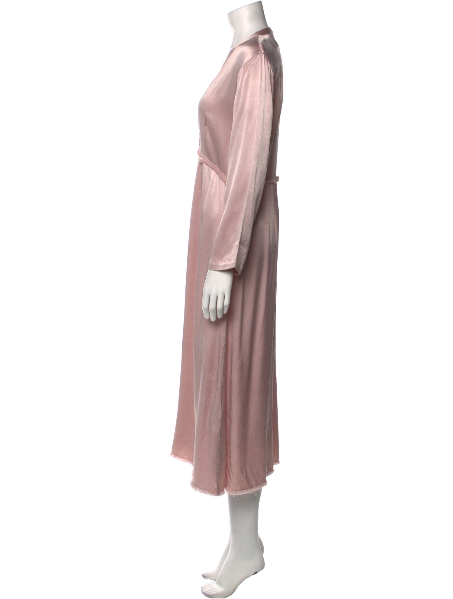 Raquel Allegra Plunge Neckline Long Dress
