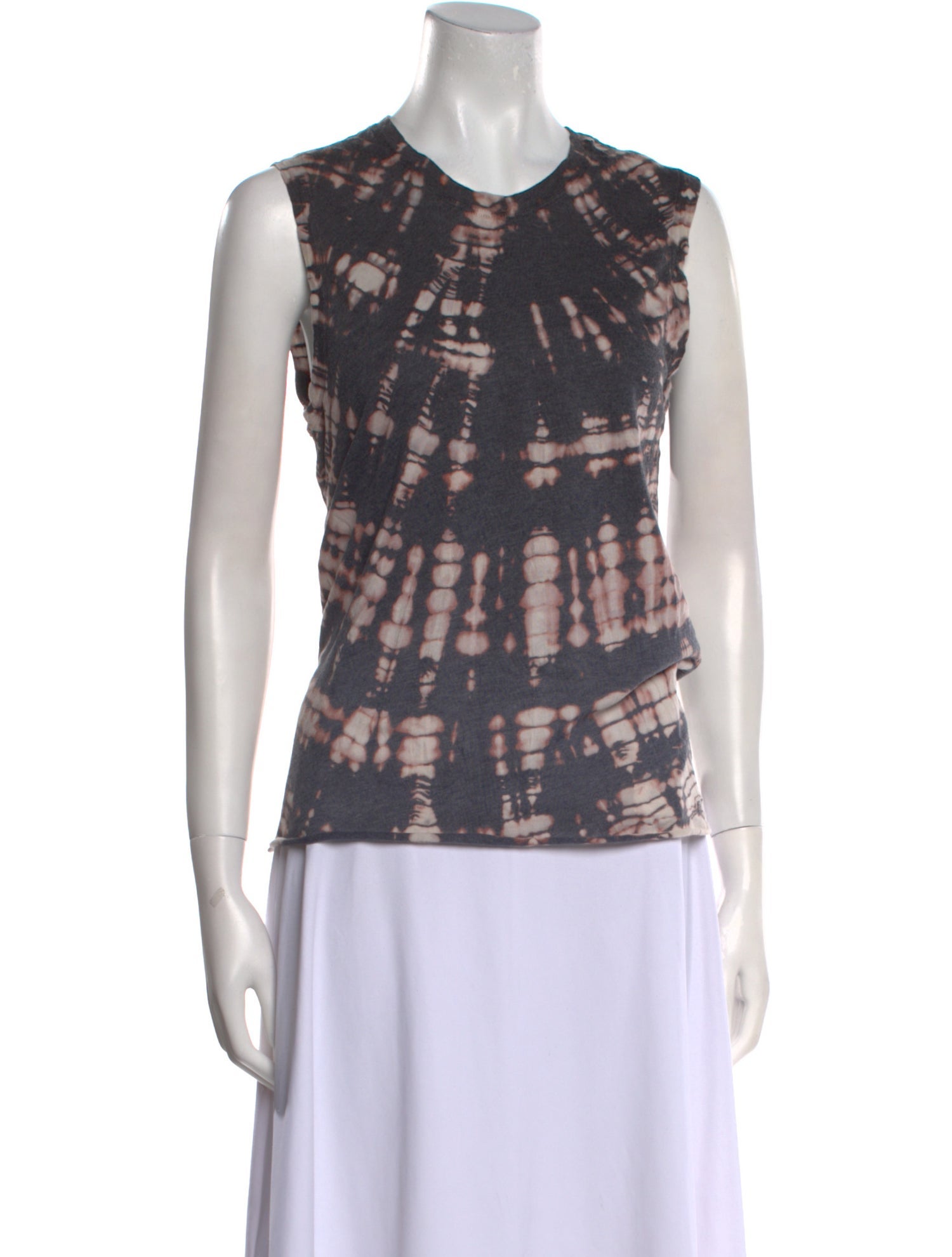 Raquel Allegra Tie-Dye Print Crew Neck Top