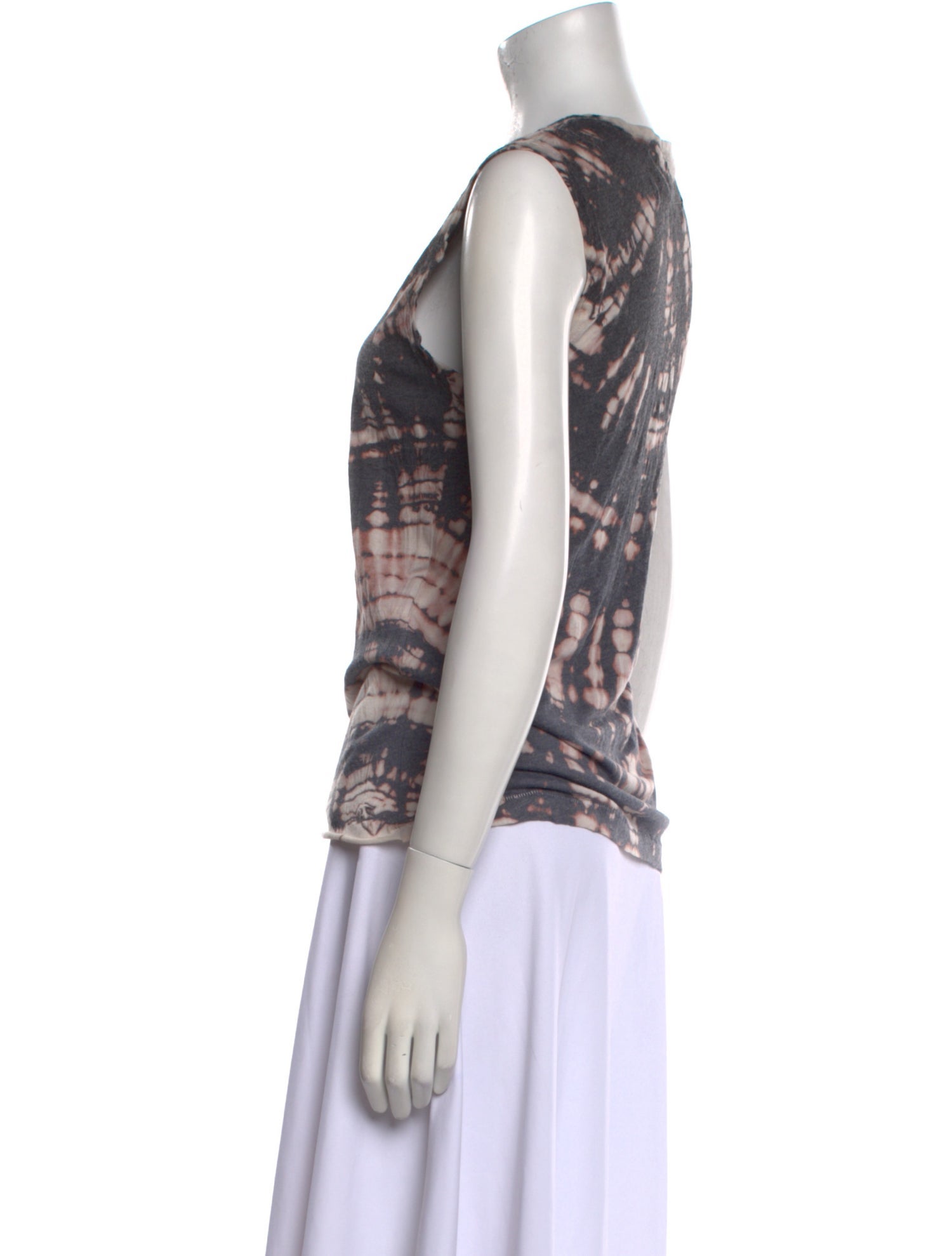 Raquel Allegra Tie-Dye Print Crew Neck Top