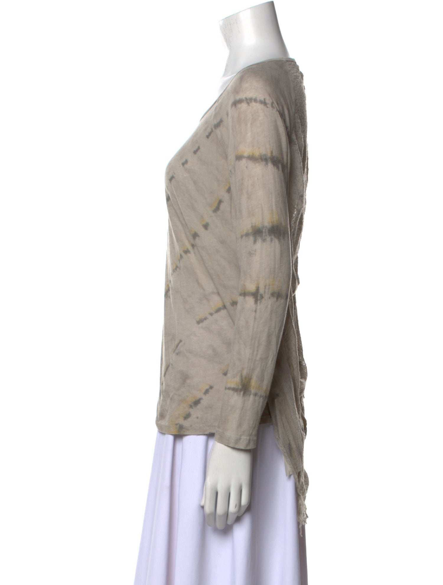 Raquel Allegra Tie-Dye Print Scoop Neck T-Shirt