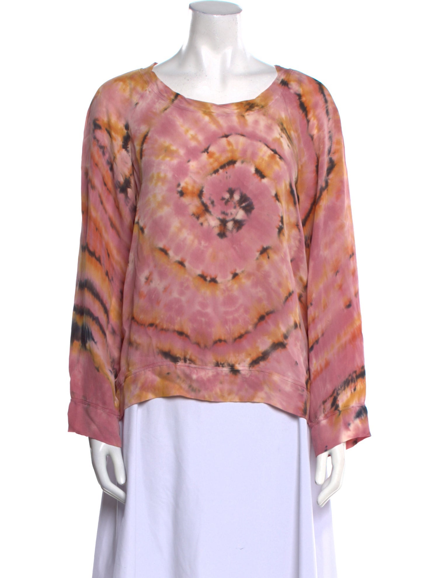Raquel Allegra Silk Tie-Dye Print Sweatshirt