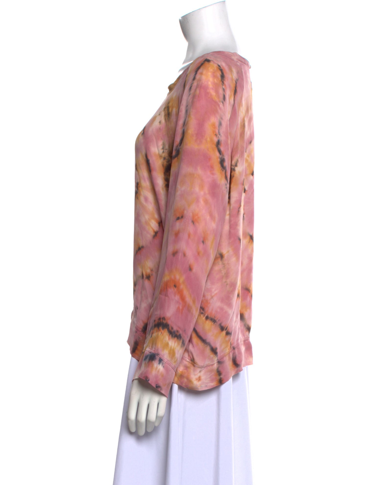 Raquel Allegra Silk Tie-Dye Print Sweatshirt