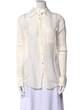 Raquel Allegra Long Sleeve Button-Up Top