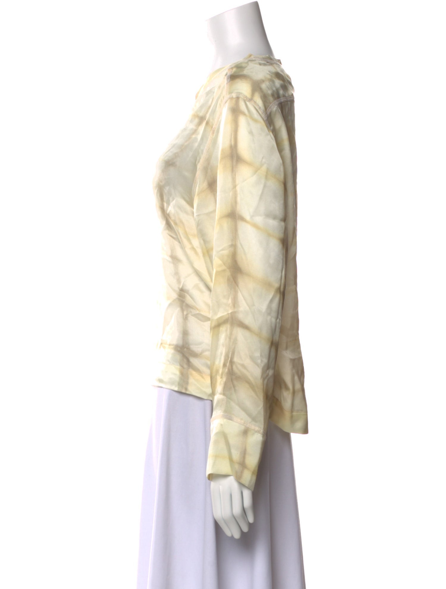 Raquel Allegra Silk Tie-Dye Print Top