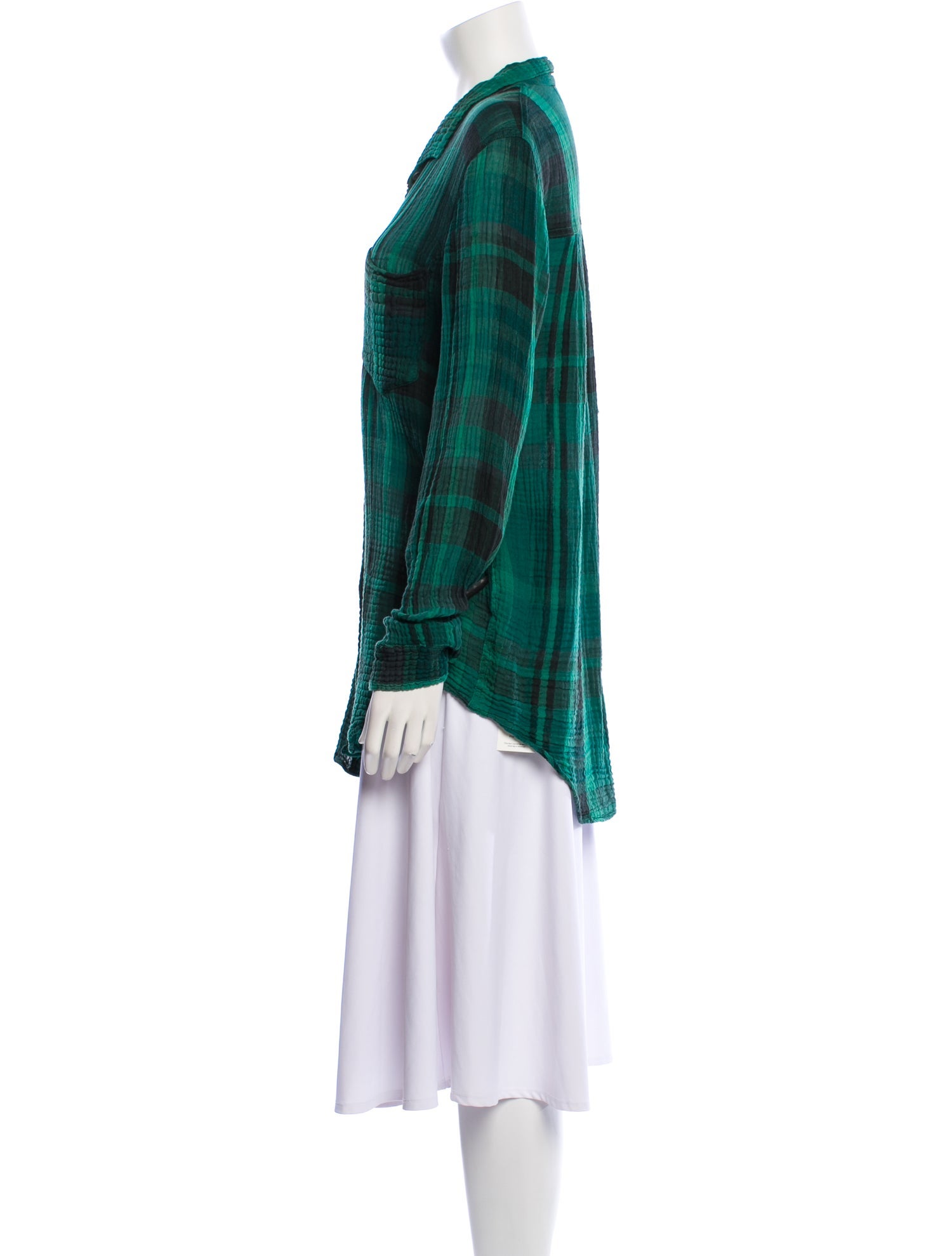 Raquel Allegra Plaid Print V-Neck Tunic
