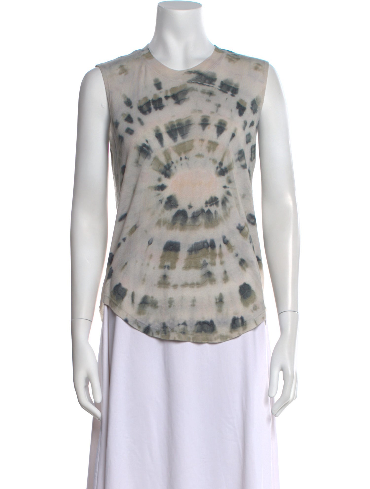 Raquel Allegra Tie-Dye Print Crew Neck Top