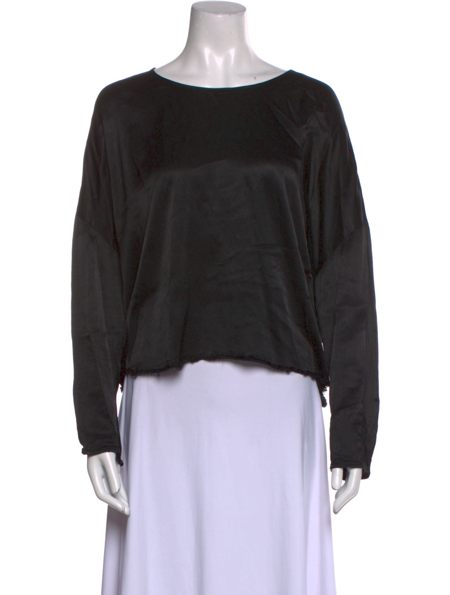 Raquel Allegra Scoop Neck Long Sleeve Blouse