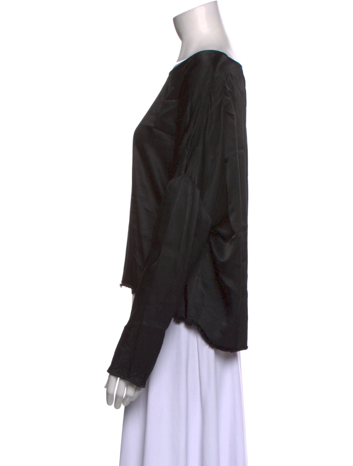 Raquel Allegra Scoop Neck Long Sleeve Blouse