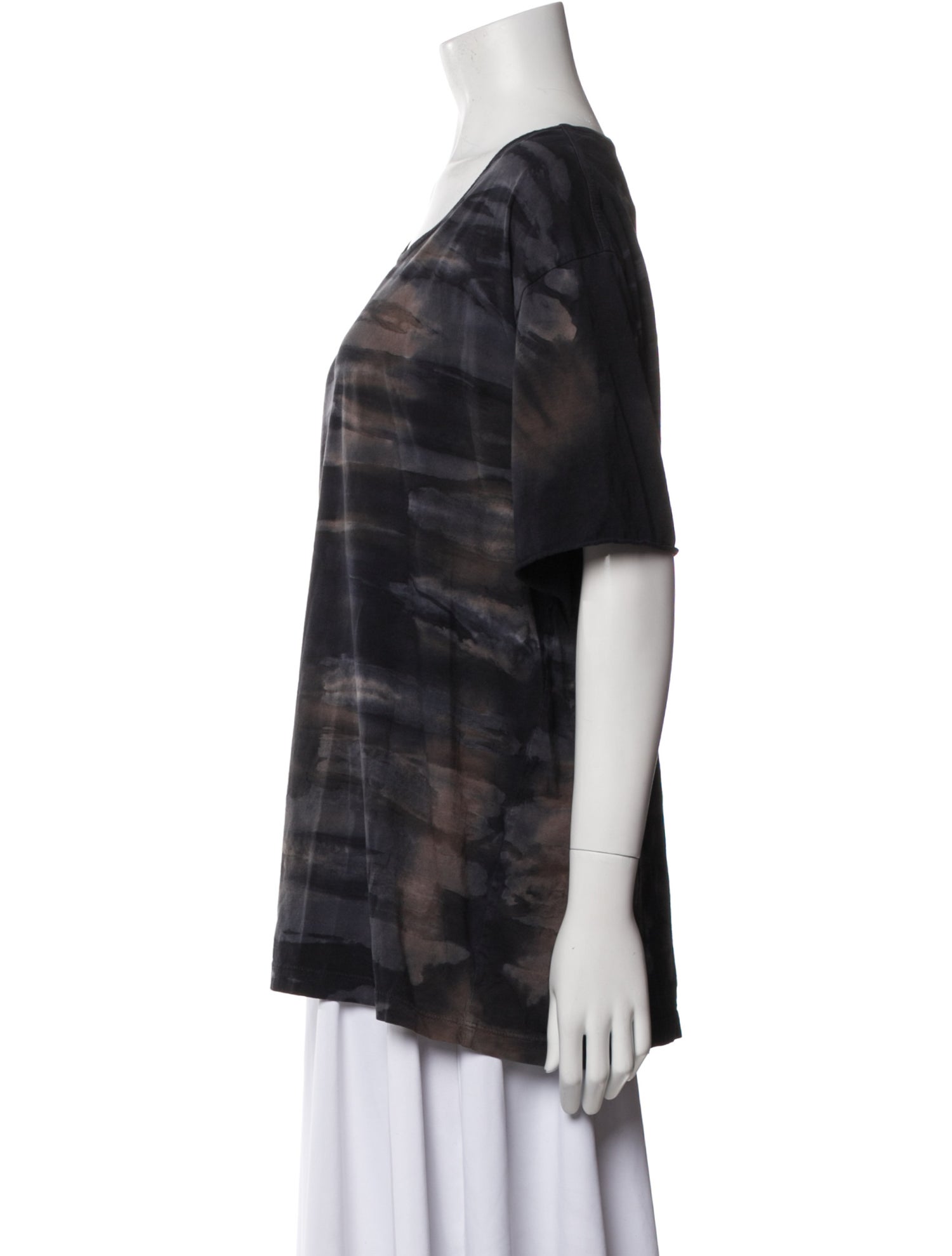 Raquel Allegra Tie-Dye Print Scoop Neck T-Shirt