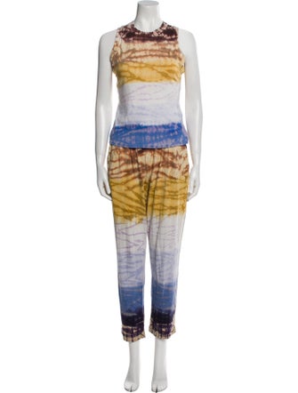 Raquel Allegra Tie-Dye Print Pant Set