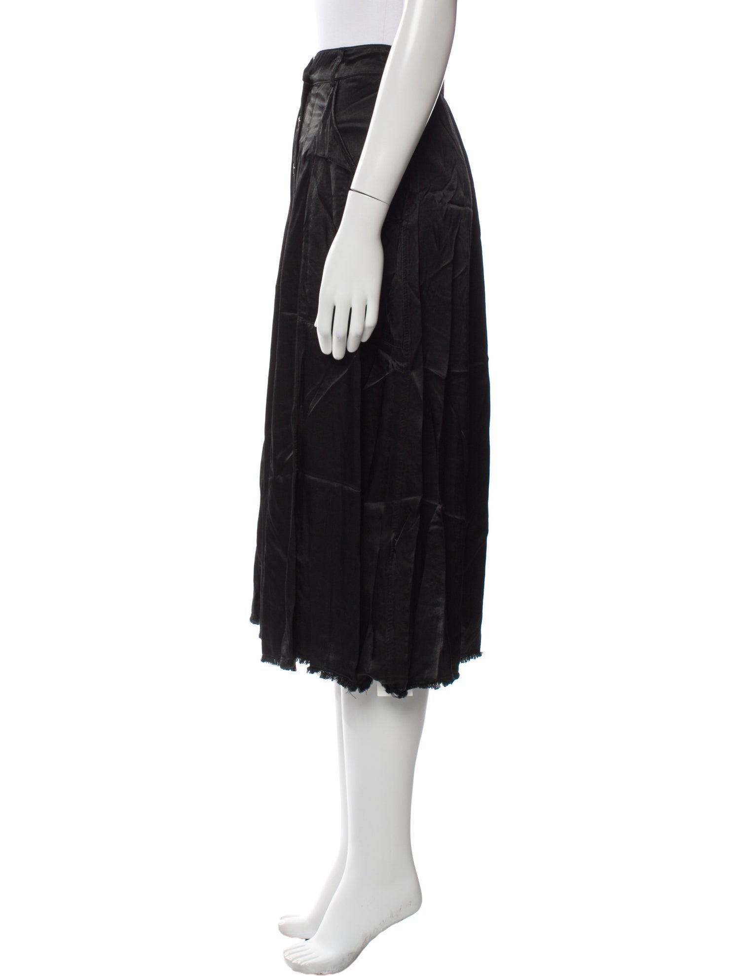 Raquel Allegra Raw-Edge Trim Midi Length Skirt