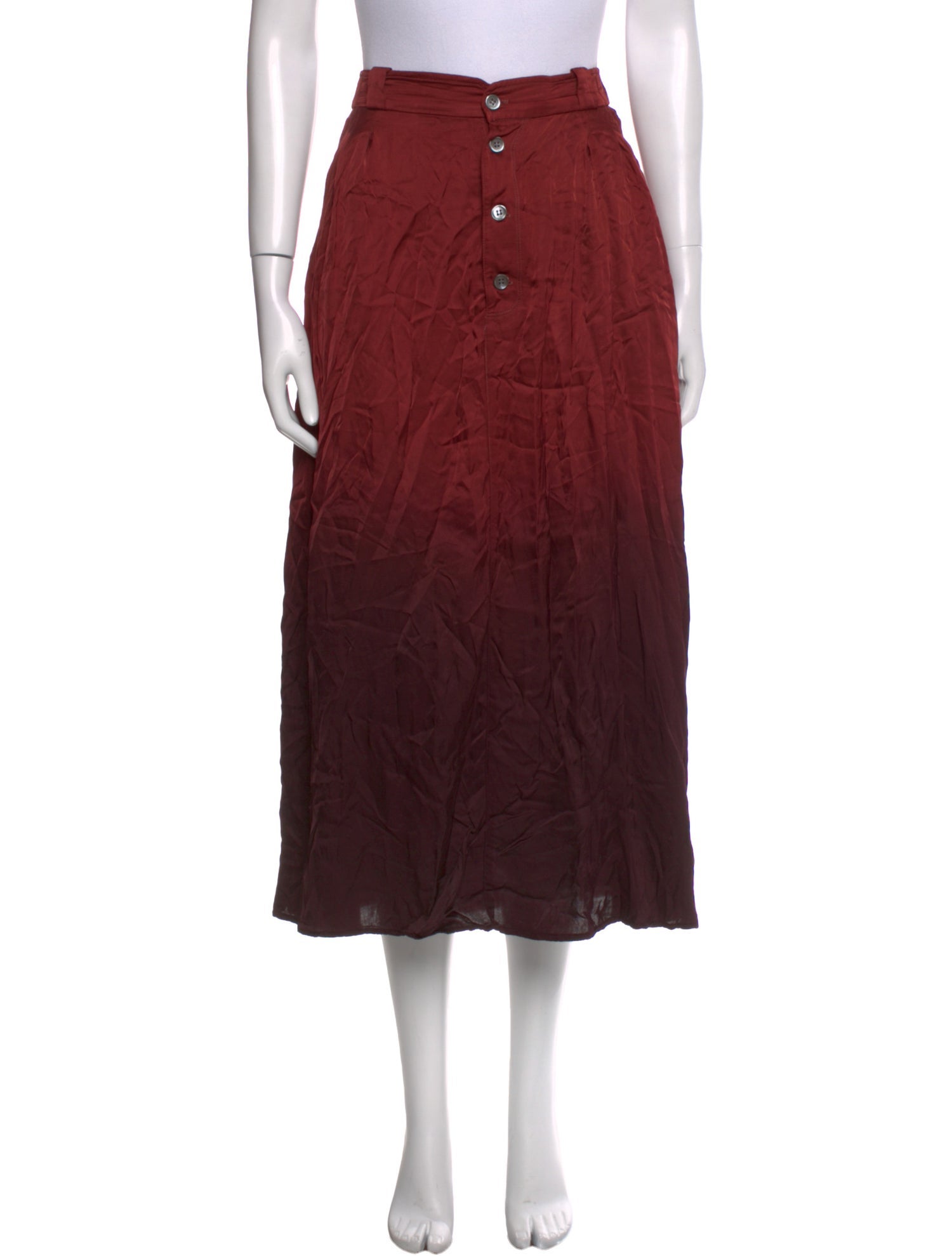 Raquel Allegra Ruffle Embellishment Midi Length Skirt