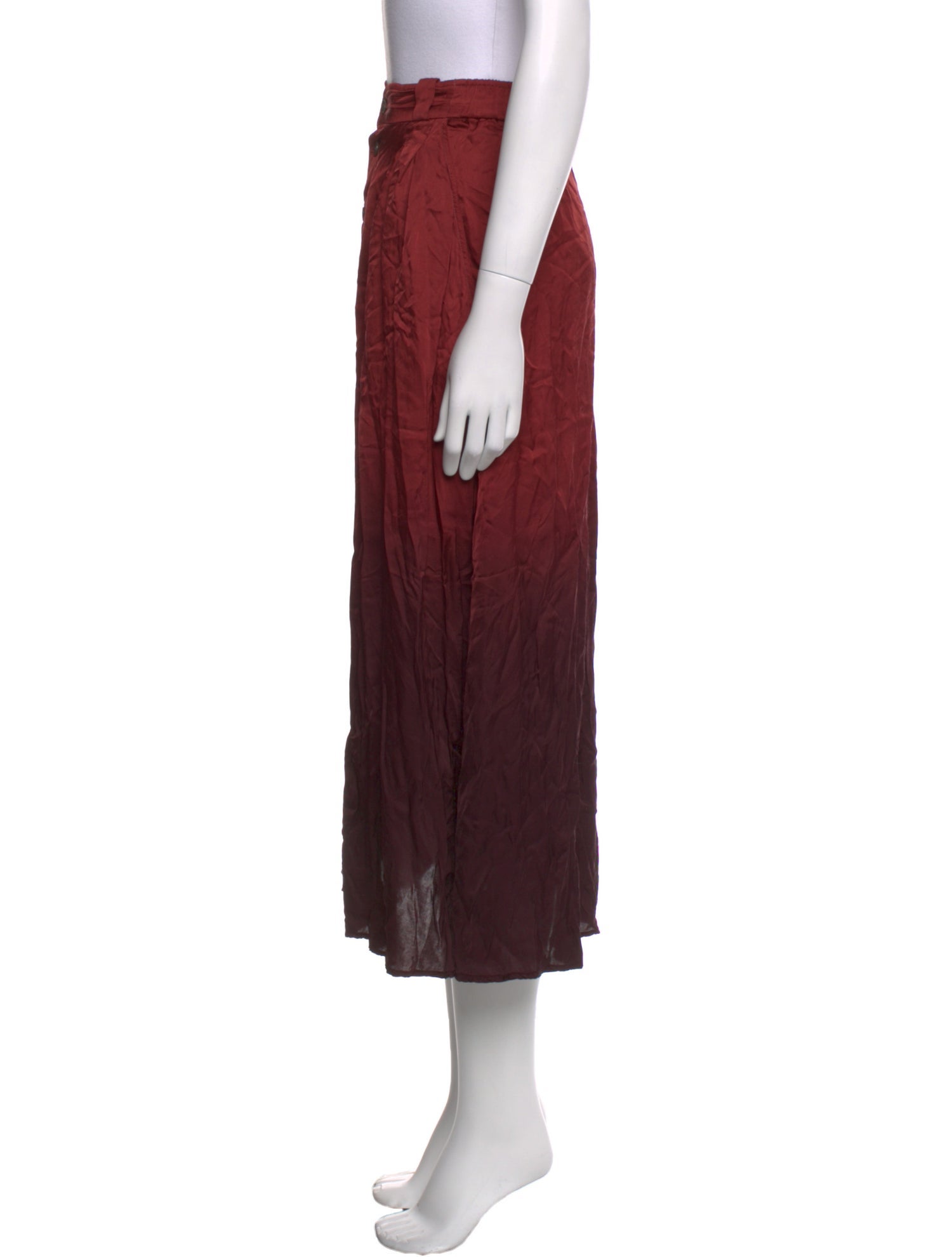 Raquel Allegra Ruffle Embellishment Midi Length Skirt