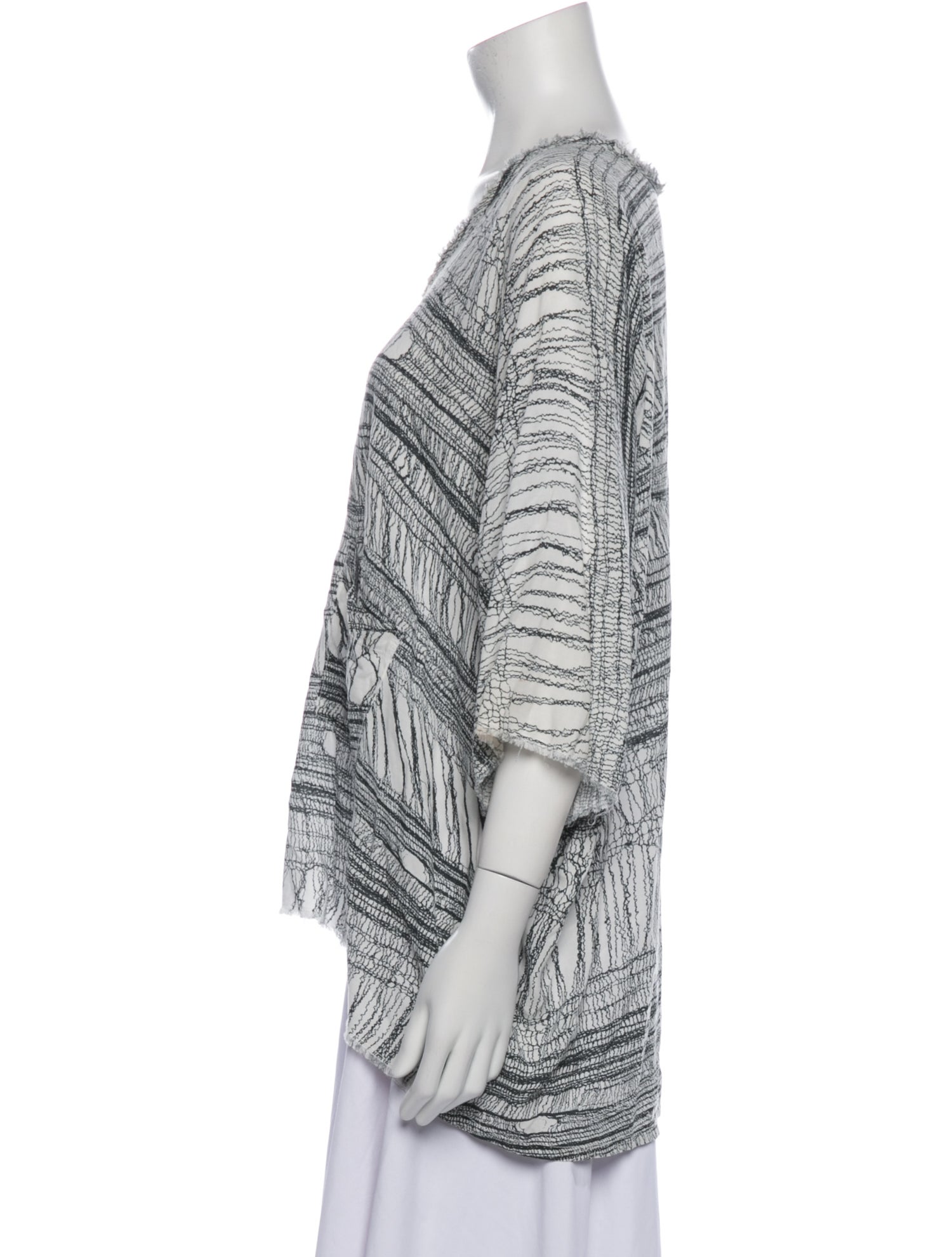 Raquel Allegra Printed V-Neck T-Shirt