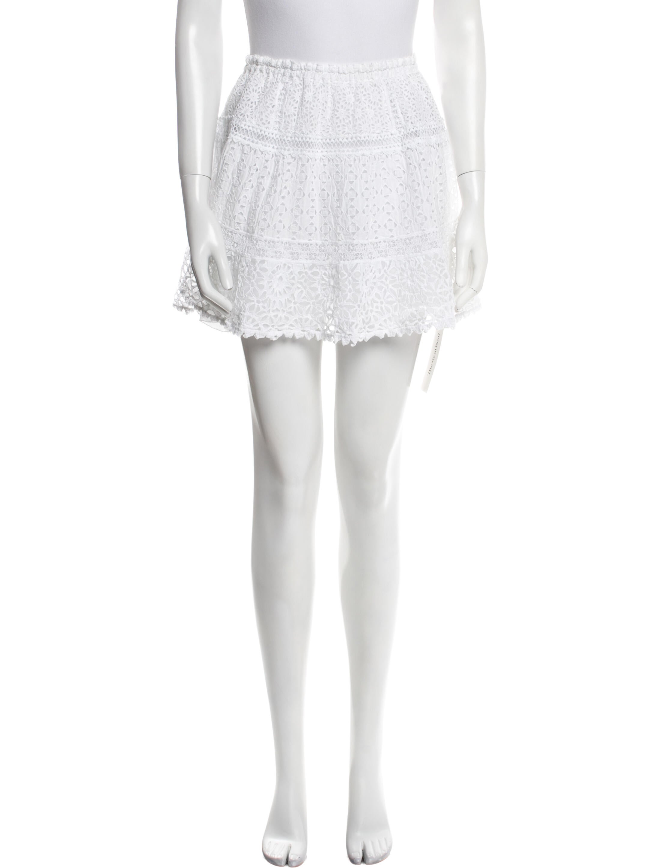 Raquel Allegra Lace Pattern Mini Skirt