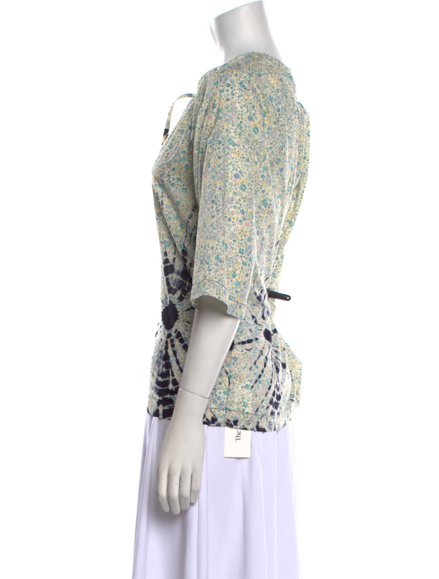 Raquel Allegra Floral Print Tie Neck Blouse