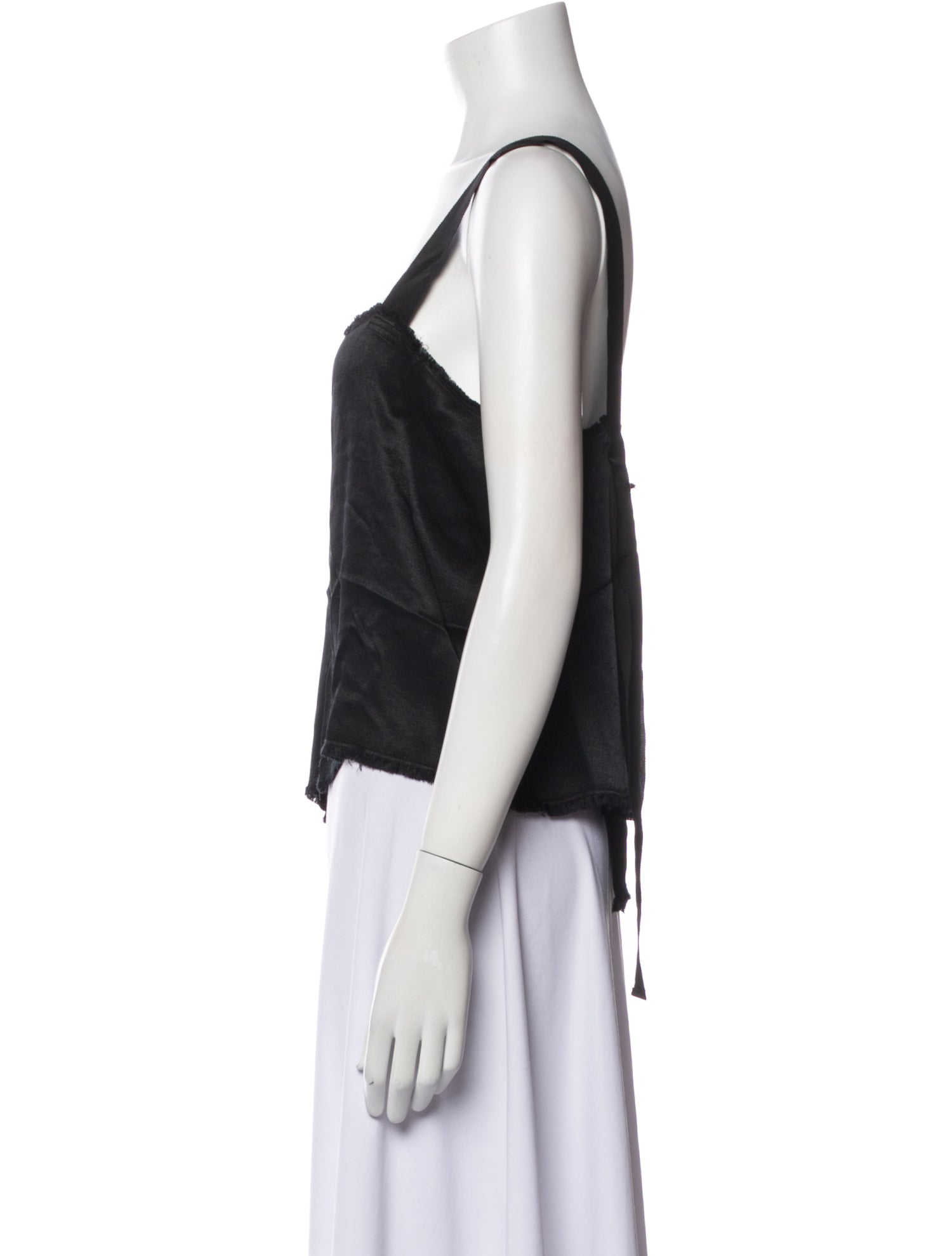 Raquel Allegra Square Neckline Sleeveless Crop Top