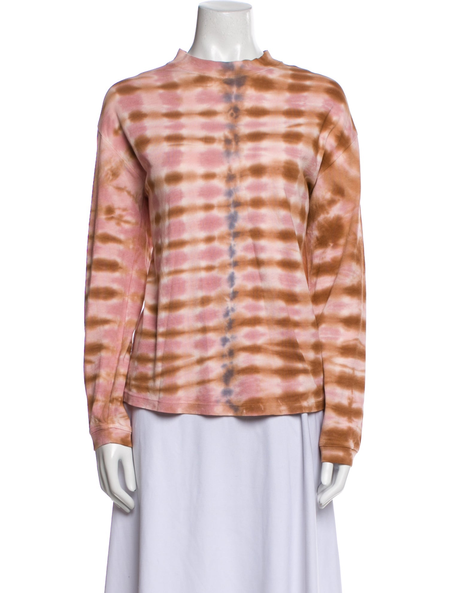 Raquel Allegra Tie-Dye Print Crew Neck Blouse