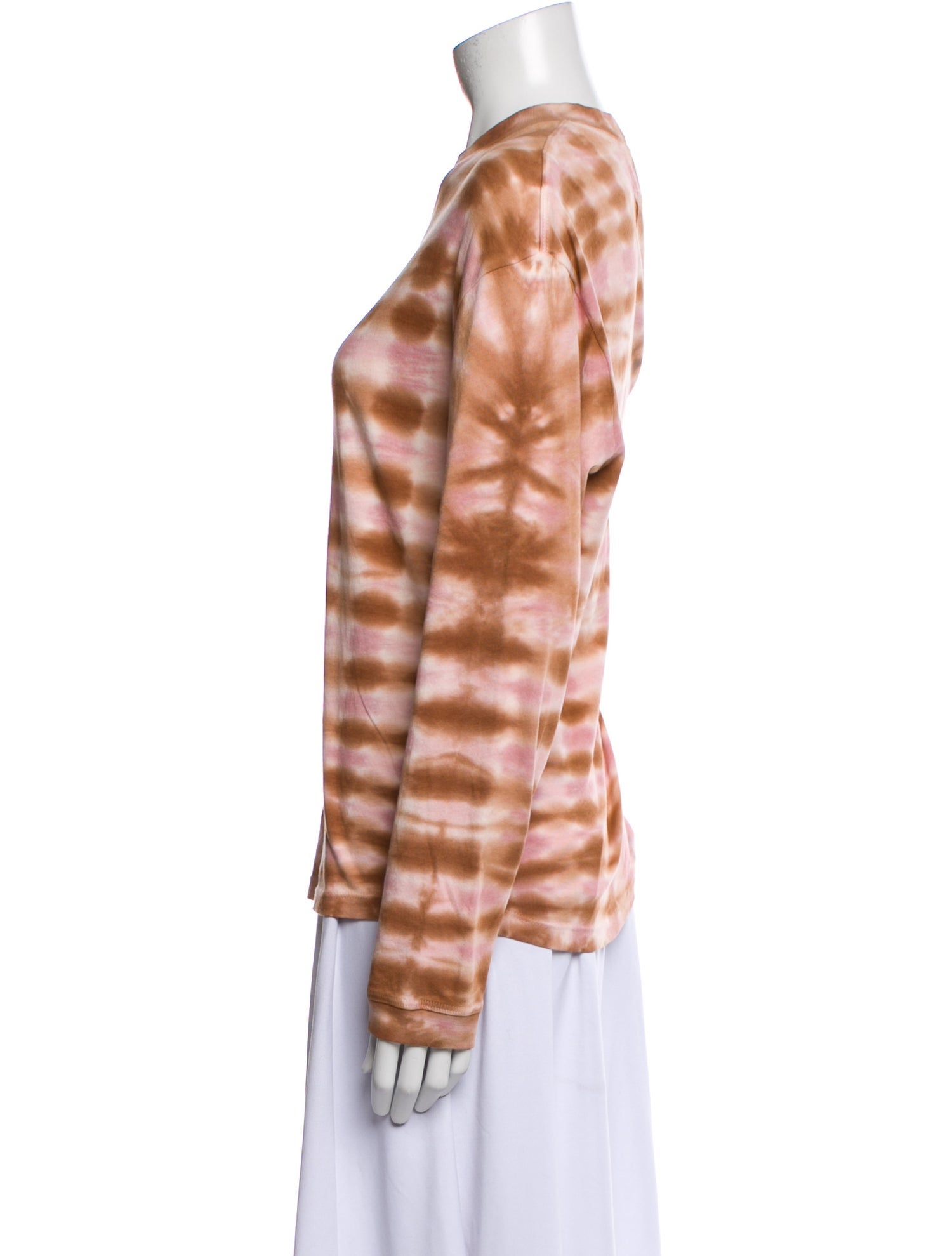 Raquel Allegra Tie-Dye Print Crew Neck Blouse