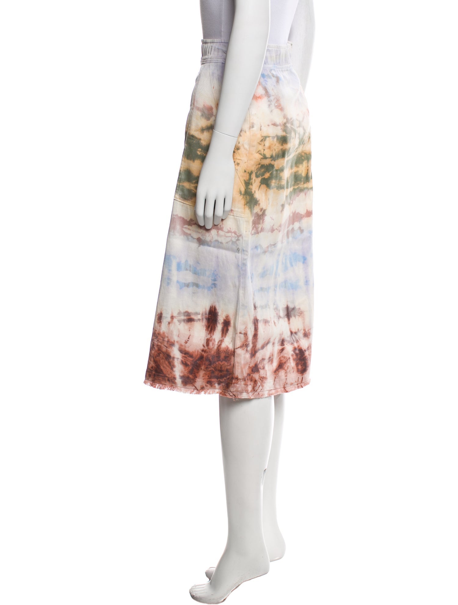 Raquel Allegra Tie-Dye Print Knee-Length Skirt