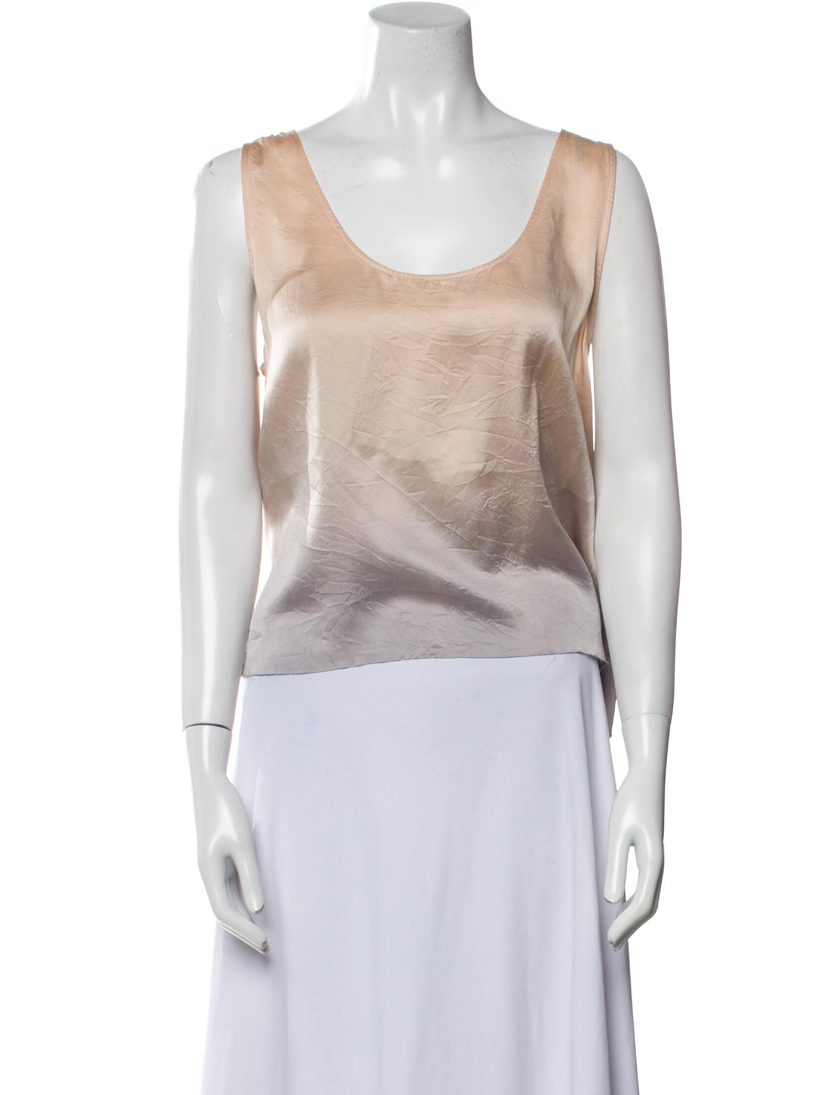 Raquel Allegra Silk Scoop Neck Crop Top