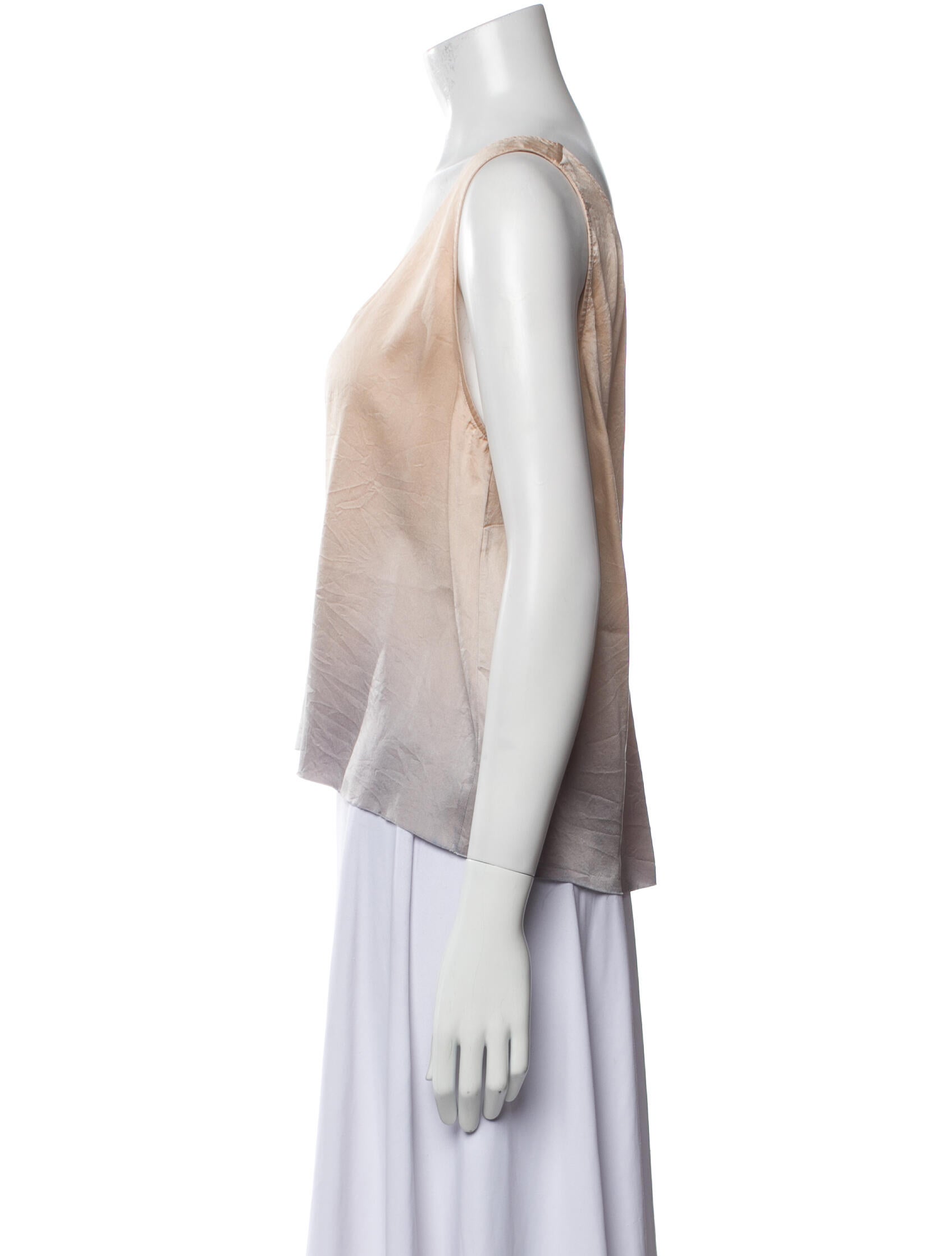 Raquel Allegra Silk Scoop Neck Crop Top