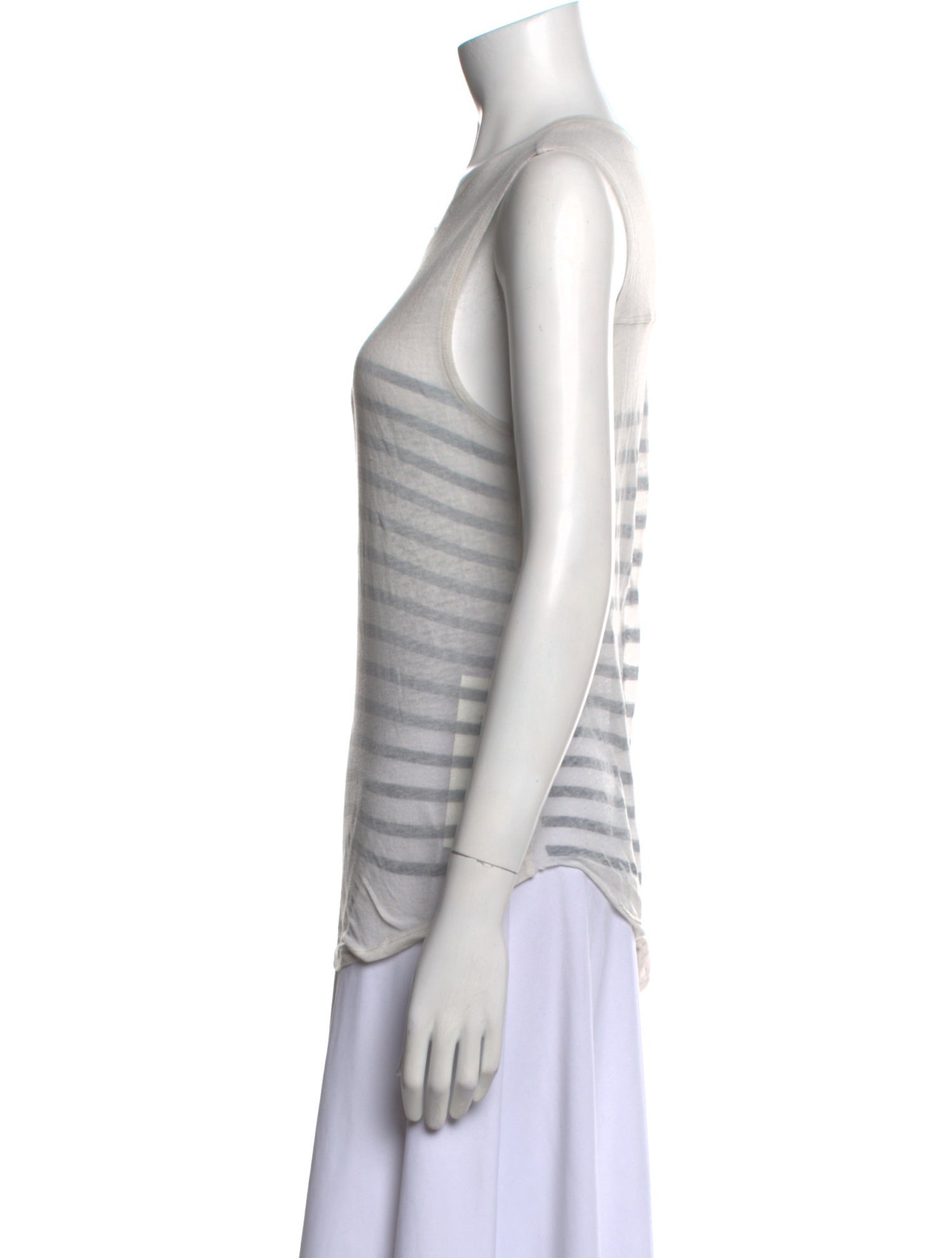 Raquel Allegra Striped Scoop Neck Top