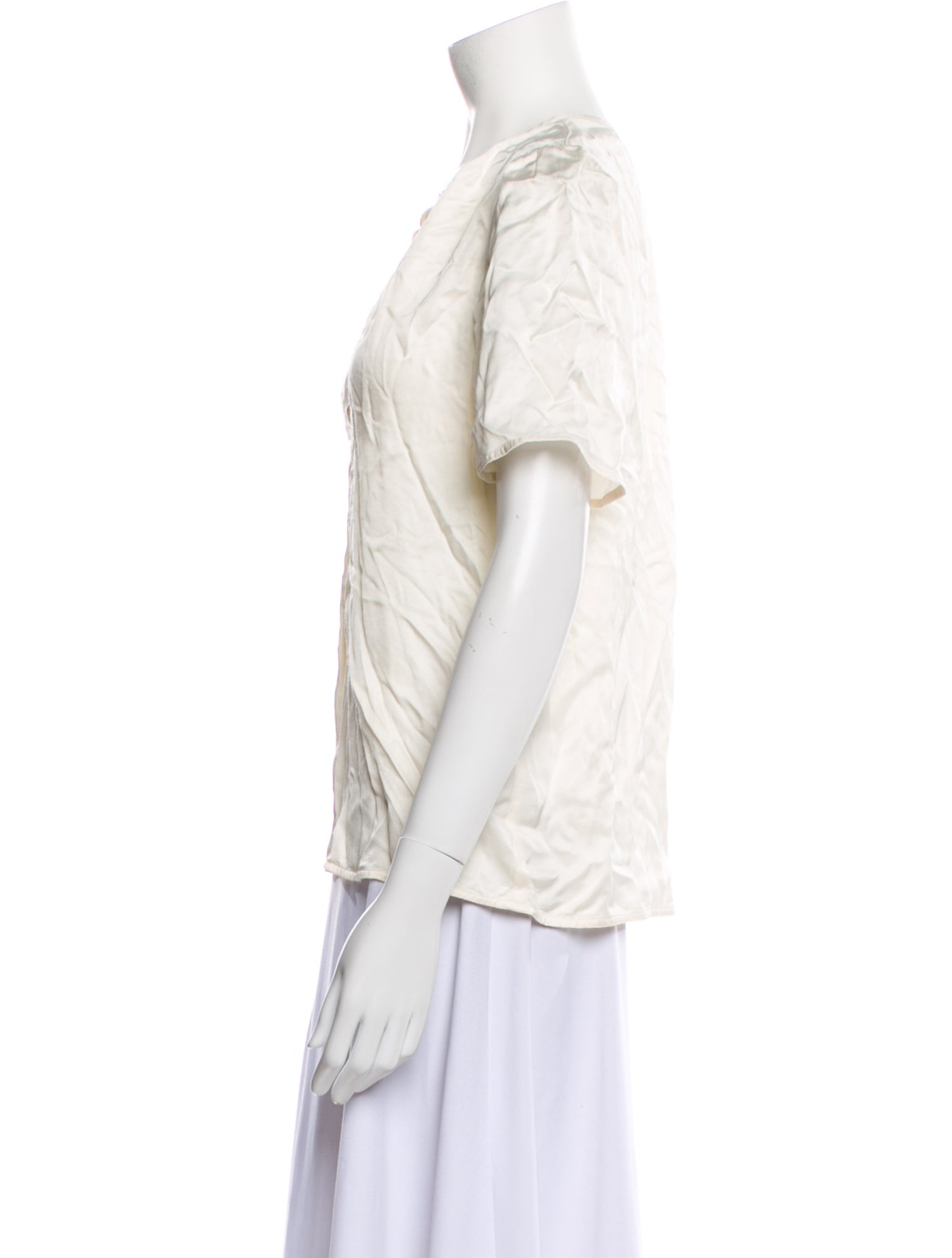 Raquel Allegra V-Neck Short Sleeve Blouse