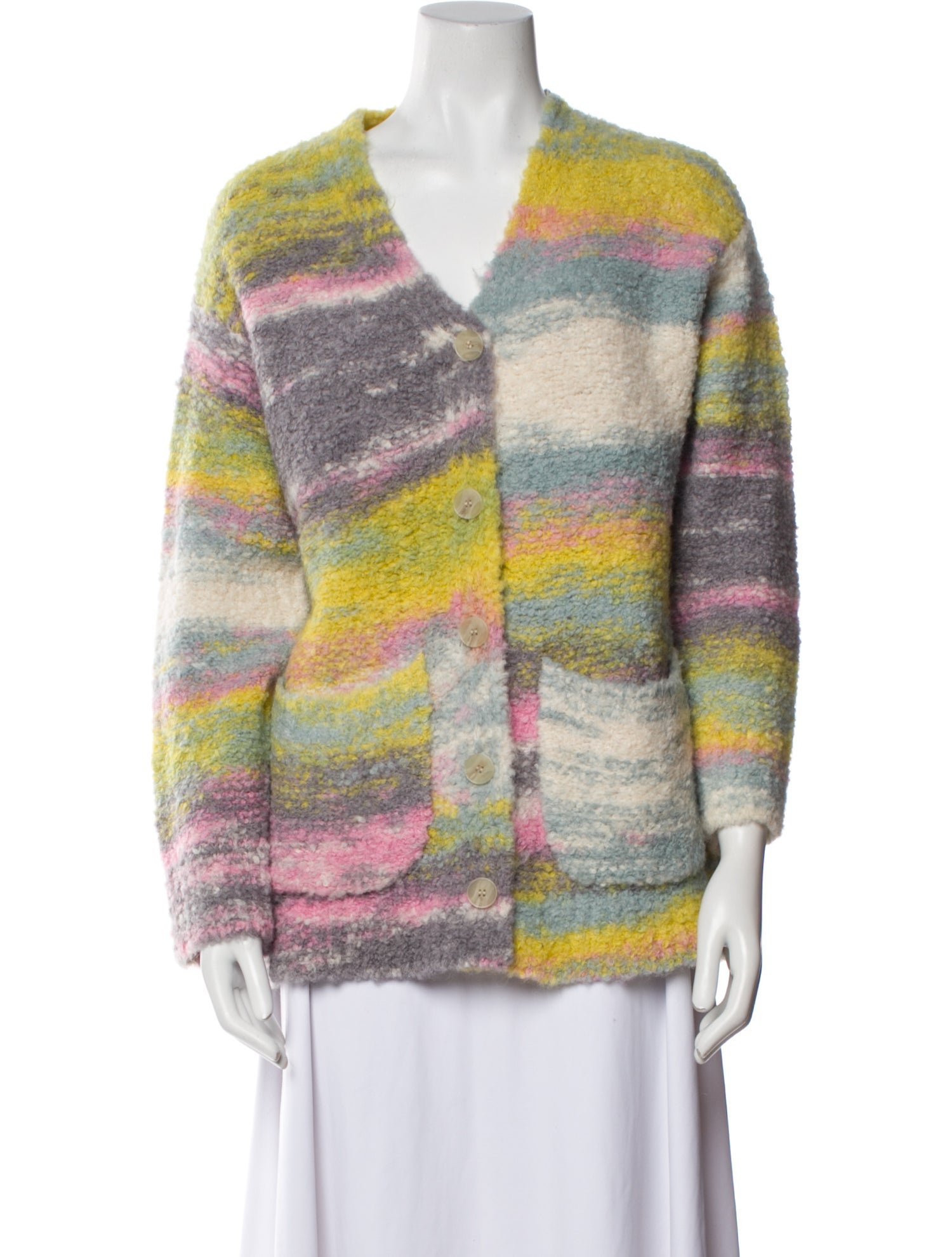 Raquel Allegra Striped V-Neck Sweater