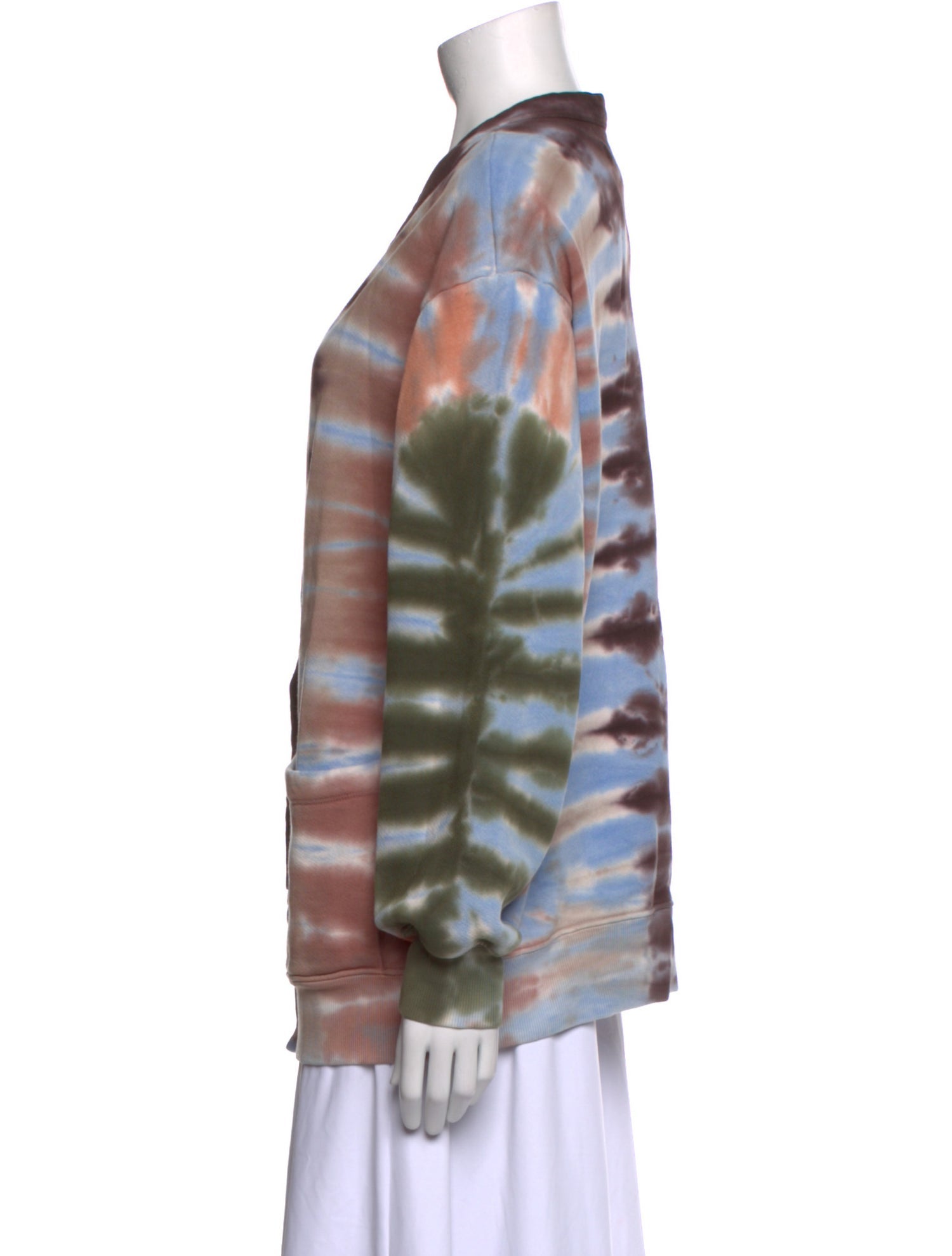 Raquel Allegra Tie-Dye Print V-Neck Sweater