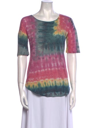 Raquel Allegra Tie-Dye Print Scoop Neck T-Shirt