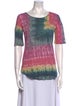 Raquel Allegra Tie-Dye Print Scoop Neck T-Shirt