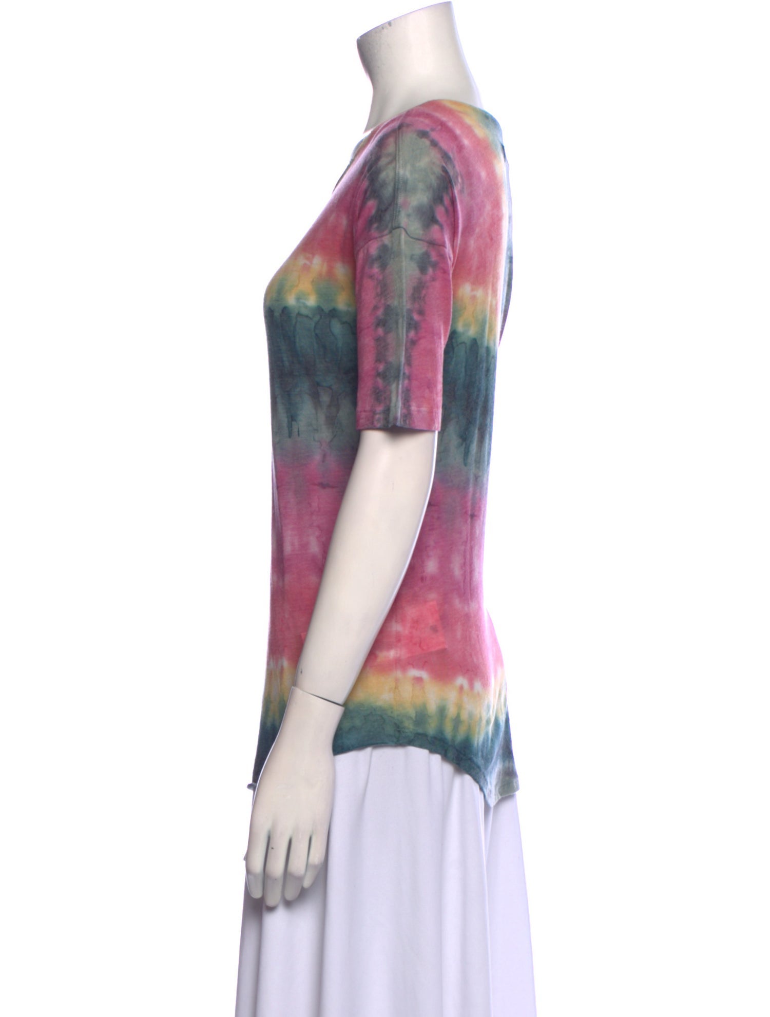 Raquel Allegra Tie-Dye Print Scoop Neck T-Shirt