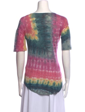 Raquel Allegra Tie-Dye Print Scoop Neck T-Shirt