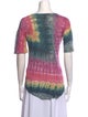 Raquel Allegra Tie-Dye Print Scoop Neck T-Shirt