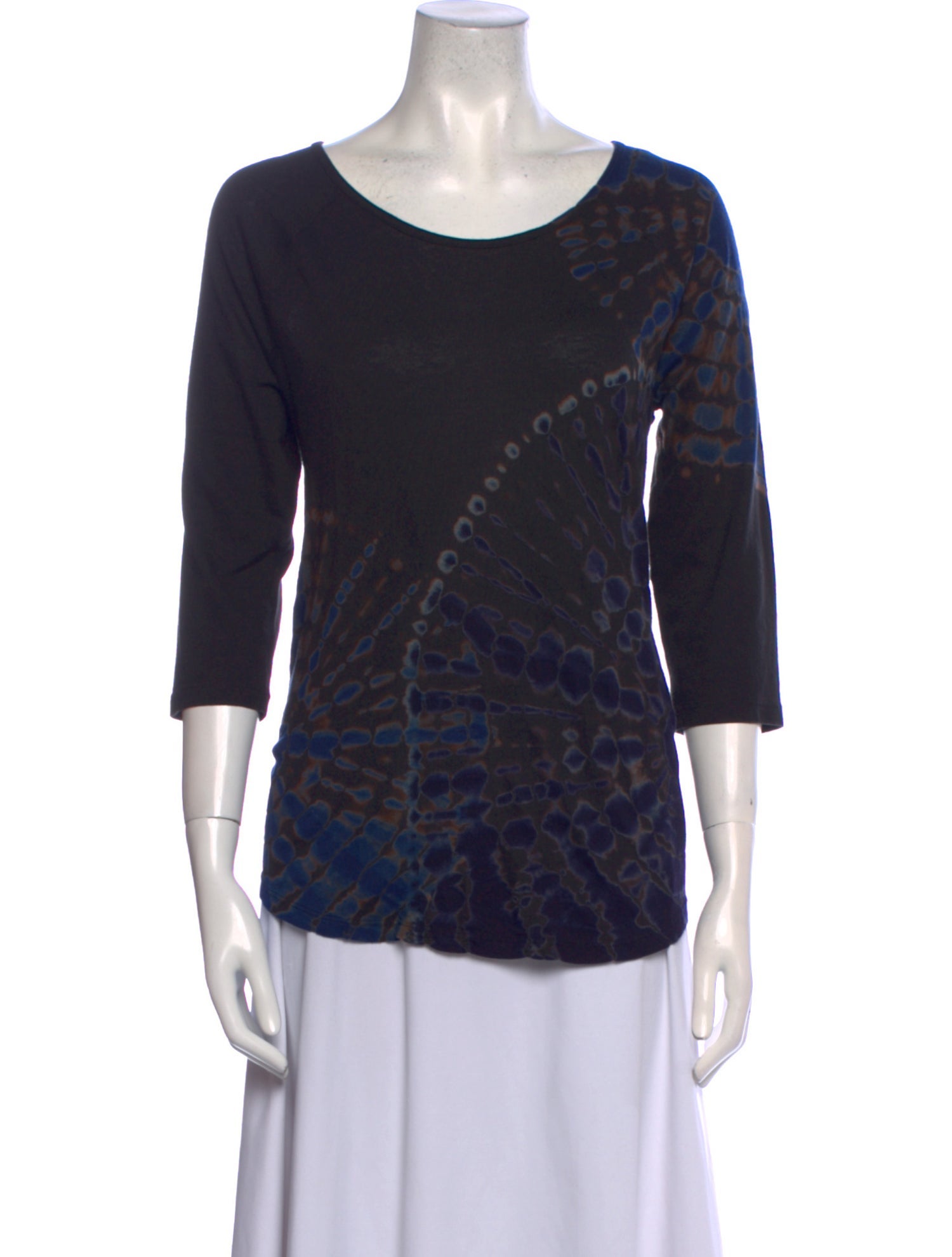 Raquel Allegra Tie-Dye Print Scoop Neck T-Shirt