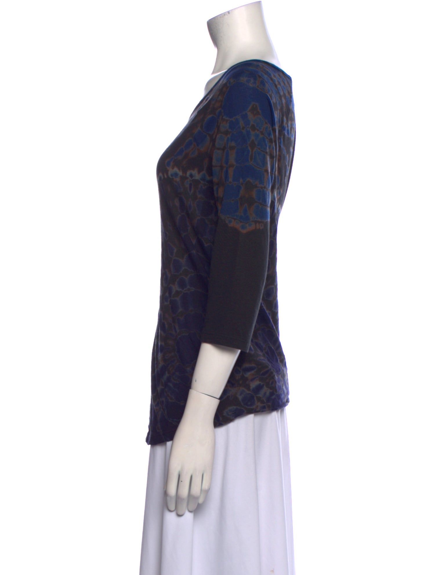 Raquel Allegra Tie-Dye Print Scoop Neck T-Shirt