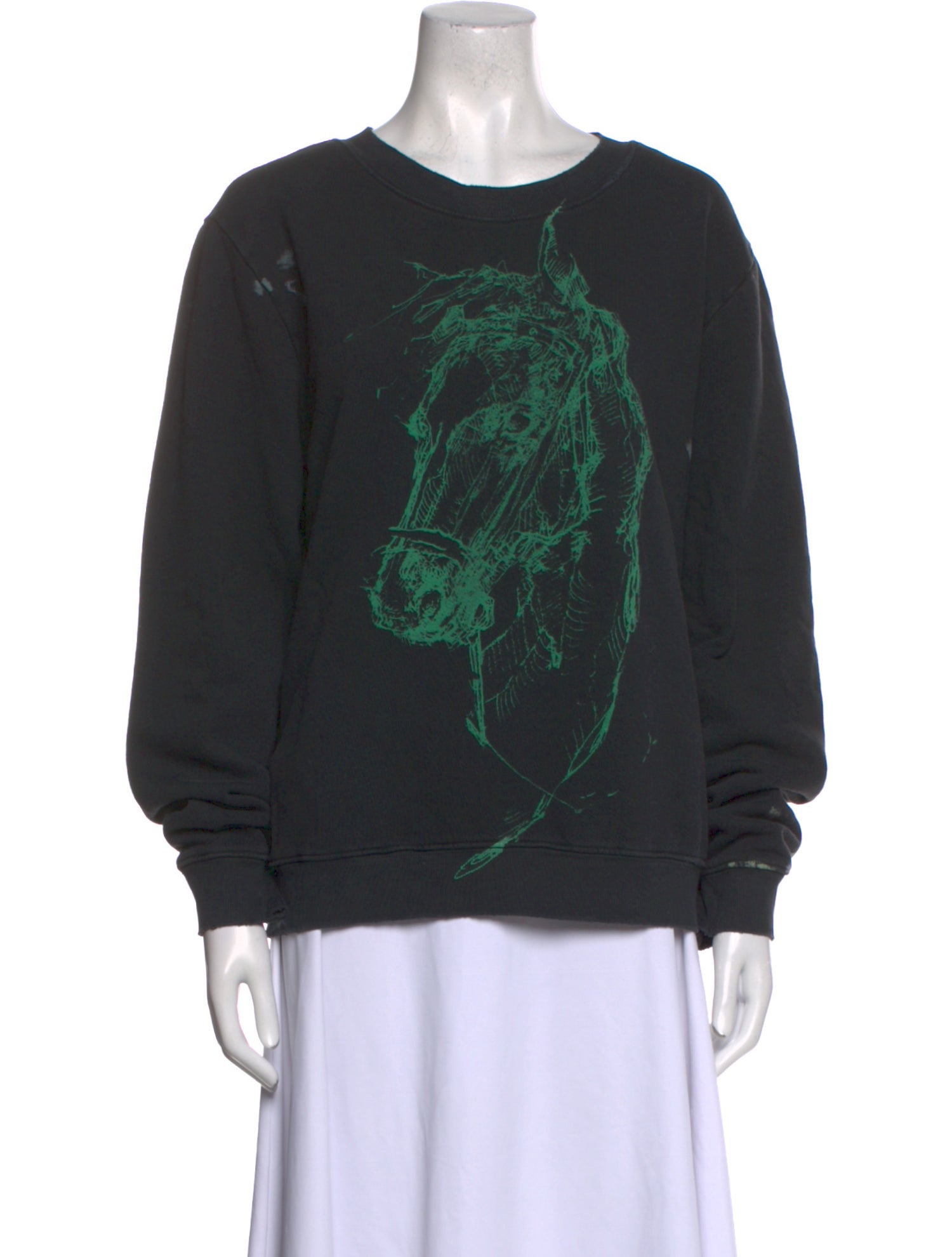Raquel Allegra Graphic Print Crew Neck Sweatshirt w/ Tags