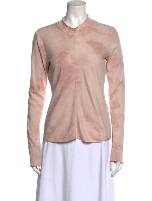 Raquel Allegra Mock Neck Long Sleeve Button-Up Top