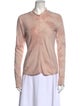Raquel Allegra Mock Neck Long Sleeve Button-Up Top